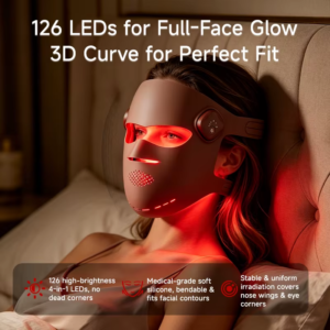 B2B Dual-Battery Wireless 3D LED Facial Mask Manufacturer E255-1 | Wholesale OEM ODM High-Density LED Light Therapy Skincare Device Supplier