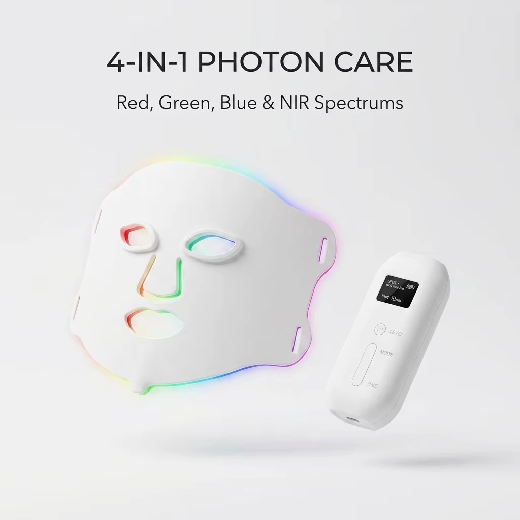 B2B LED Silicone Facial Mask Manufacturer E100B-5 | Wholesale OEM ODM High-Power LED Light Therapy Skincare Device Supplier - 이미지 2