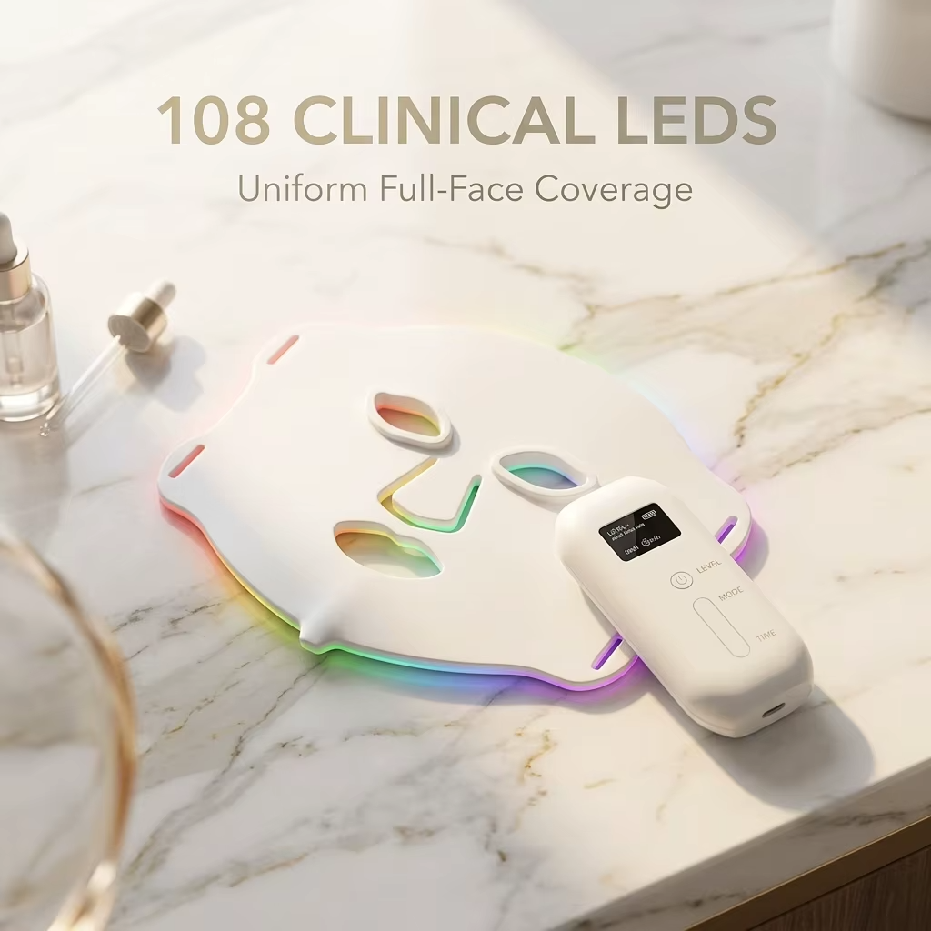 B2B LED Silicone Facial Mask Manufacturer E100B-5 | Wholesale OEM ODM High-Power LED Light Therapy Skincare Device Supplier - 이미지 3
