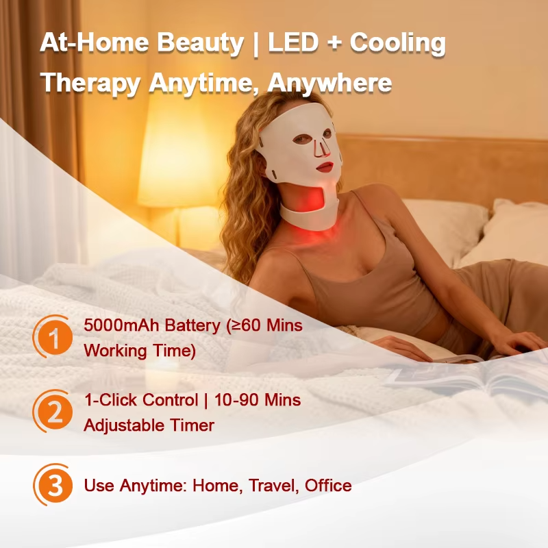B2B OEM/ODM LED Phototherapy Skincare Equipment Supplier | E104B-3 Professional Silicone Facial Light Therapy Mask for Global Wholesale - 이미지 3