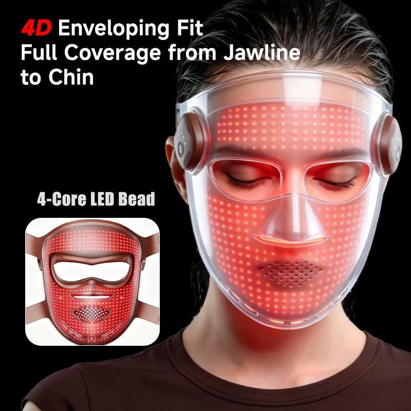 B2B Dual-Battery Wireless 3D LED Facial Mask Manufacturer E255-1 | Wholesale OEM ODM High-Density LED Light Therapy Skincare Device Supplier - 画像 (5)
